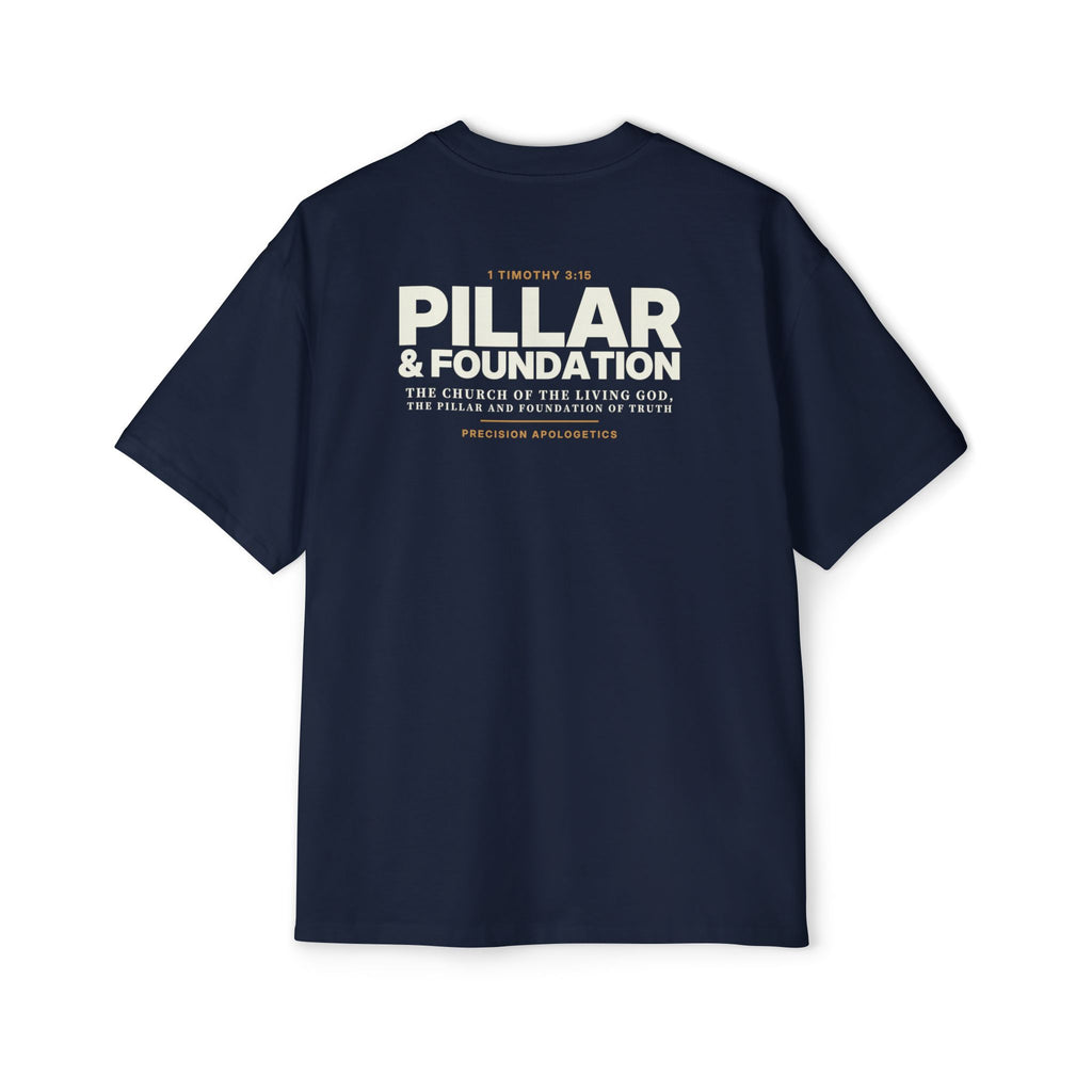 Pillar & Foundation Back Print Tee, navy, back print