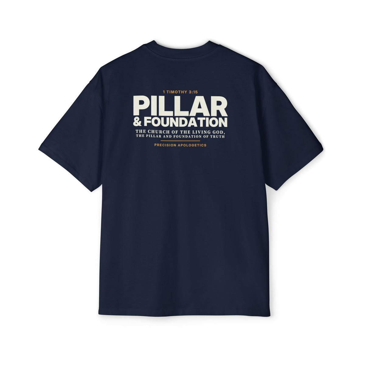 Pillar & Foundation Back Print Tee, navy, back print