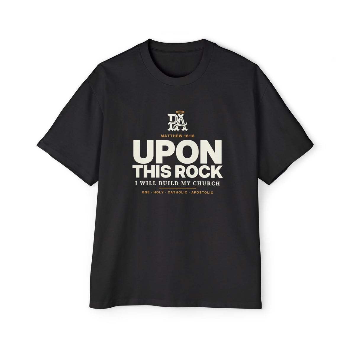 Upon This Rock Oversized Tee, Matthew 16:18 Catholic apologetics streetwear